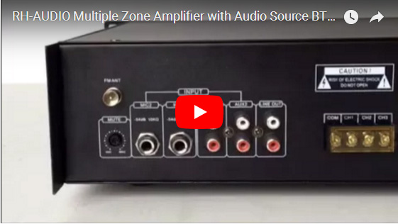 Amplificatore a più zone RH-AUDIO con sorgente audio BT / USB / FM